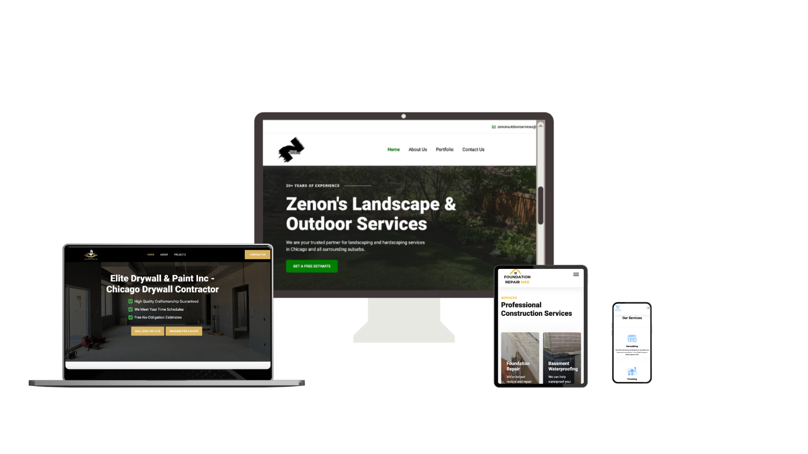 Red Eclipse Design website mockups on devices