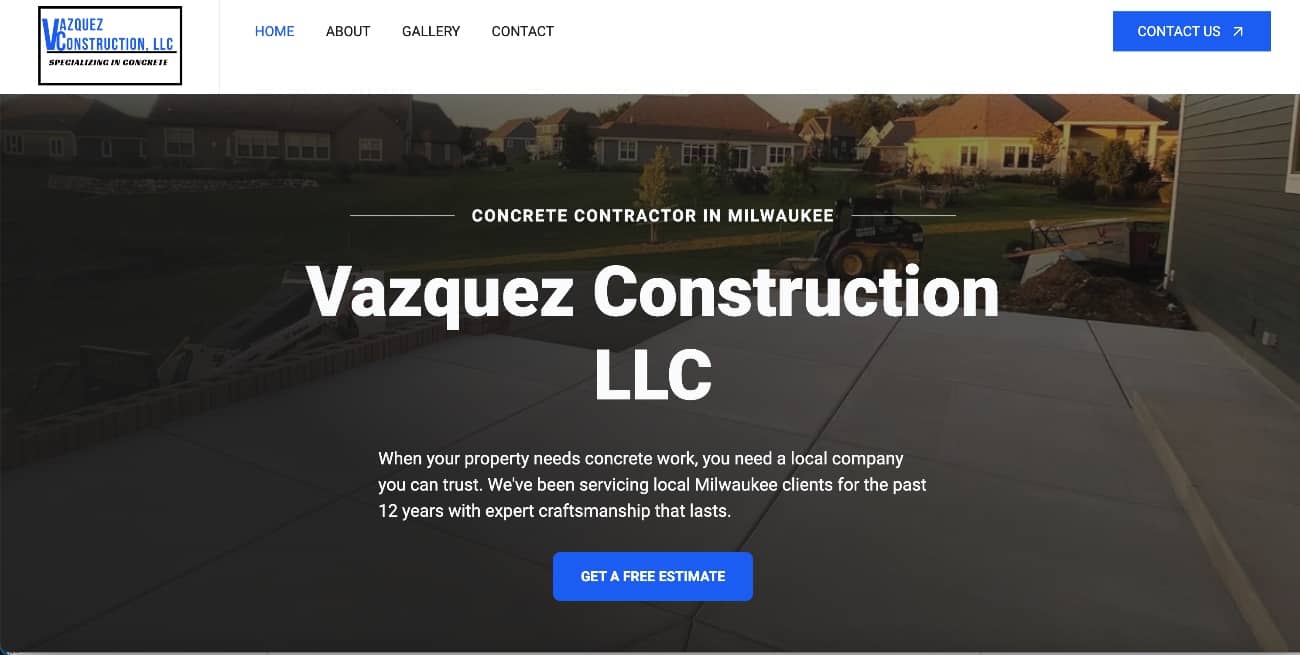 Vazquez Construction website