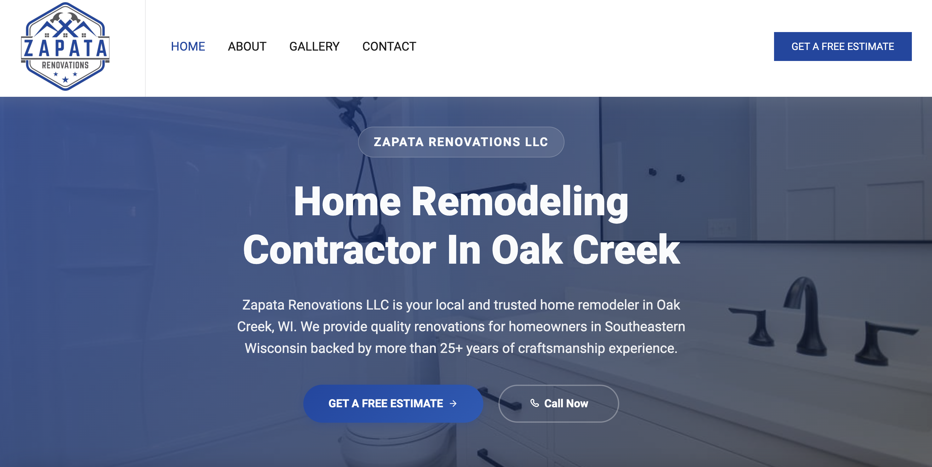 Zapata Renovations website