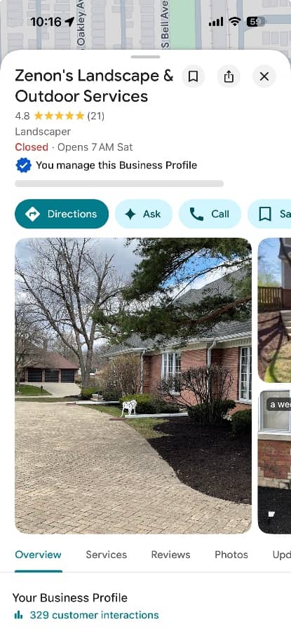 Zenons Google Business Profile